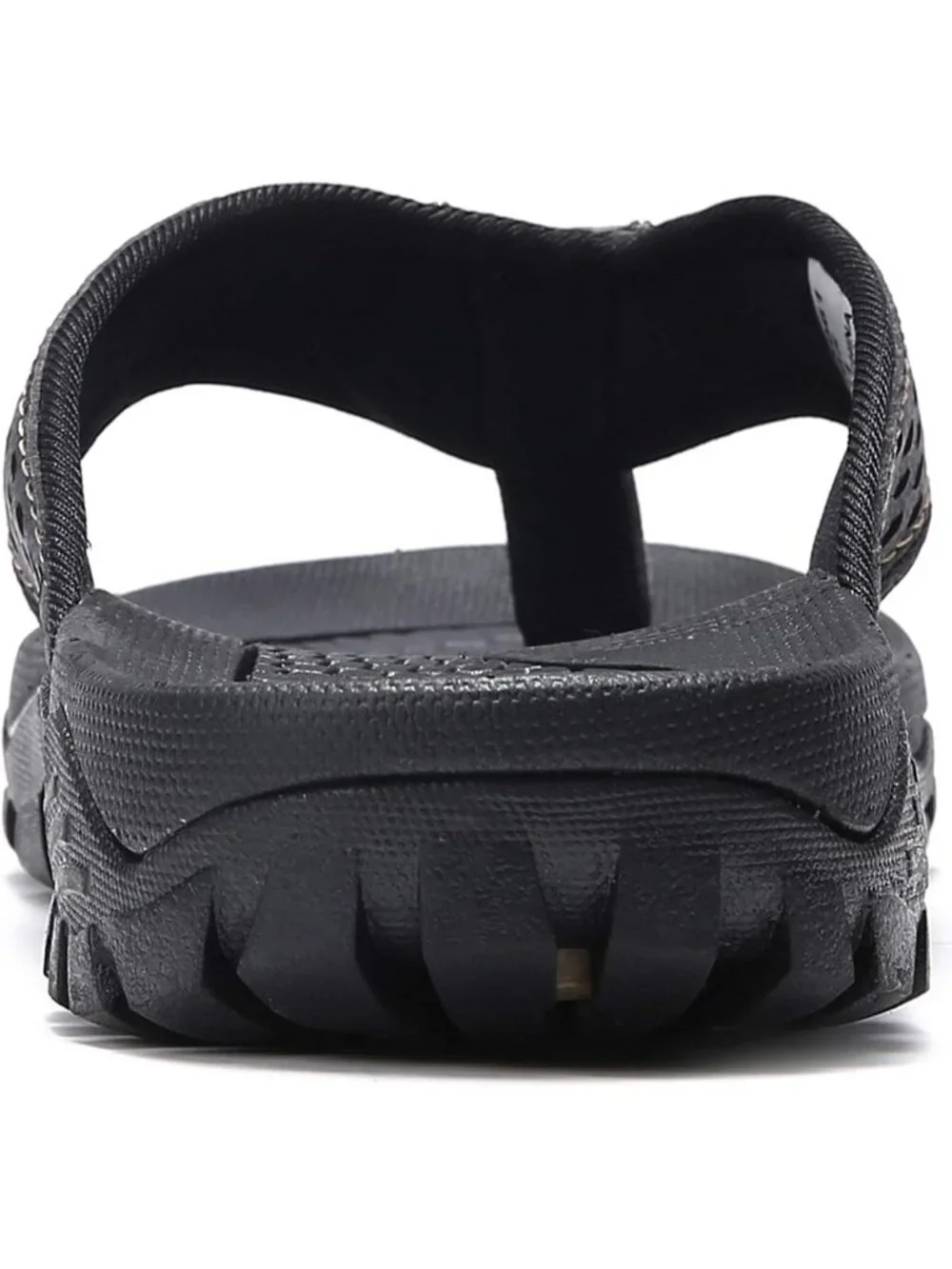 Men's Black Sport Flip Flops Comfort Outdoor Rubber Casual Thong Sandal Shoes